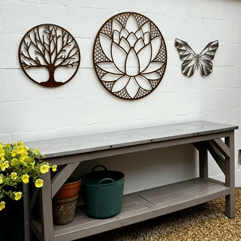 Decoração de paredes em aço corten Flor de lótus