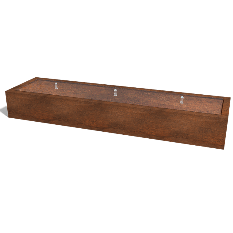 fonte de água Aço corten 300 x 80 x 40 cm