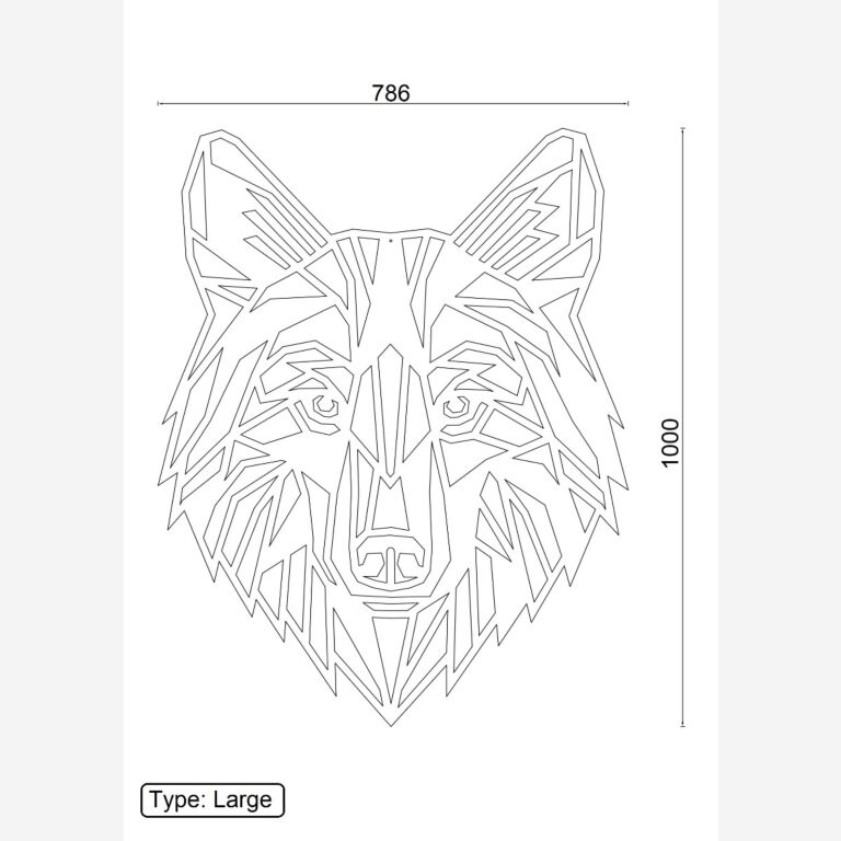 Lobo Decoração de parede em metal 1.0
