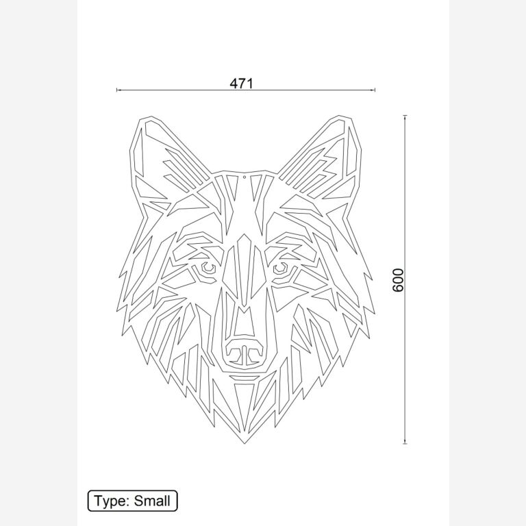 Lobo Decoração de parede em metal 1.0