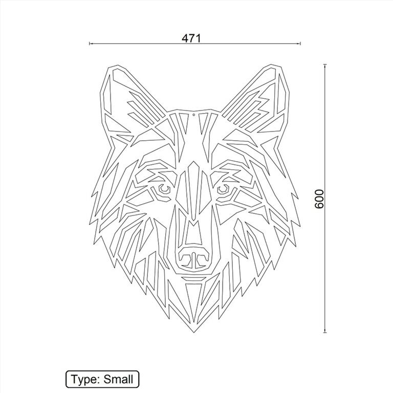 Lobo Decoração de paredes em aço corten 1.0