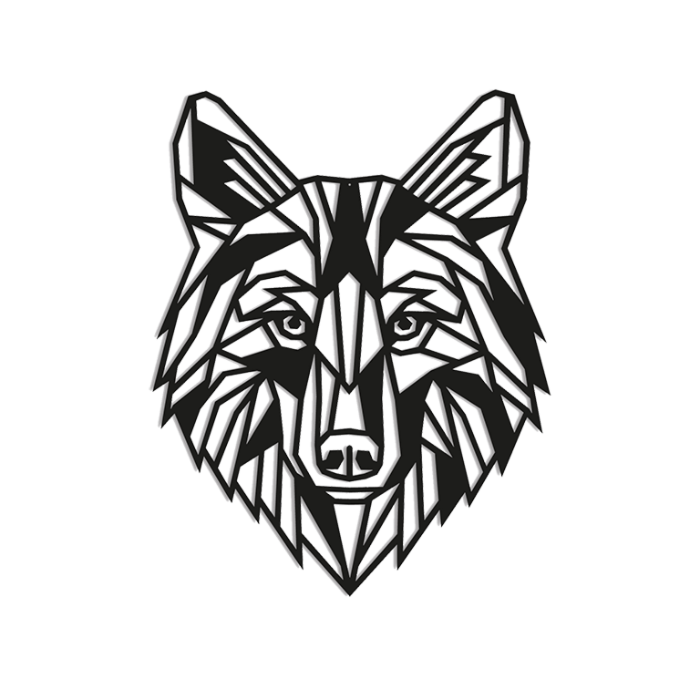 Lobo Decoração de parede em metal 1.0