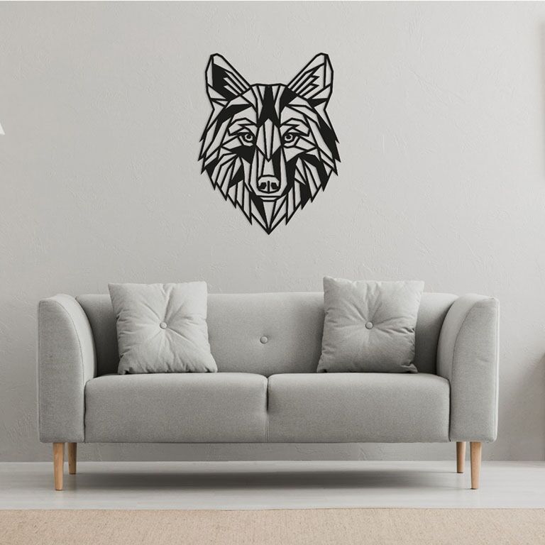 Lobo Decoração de parede em metal 1.0