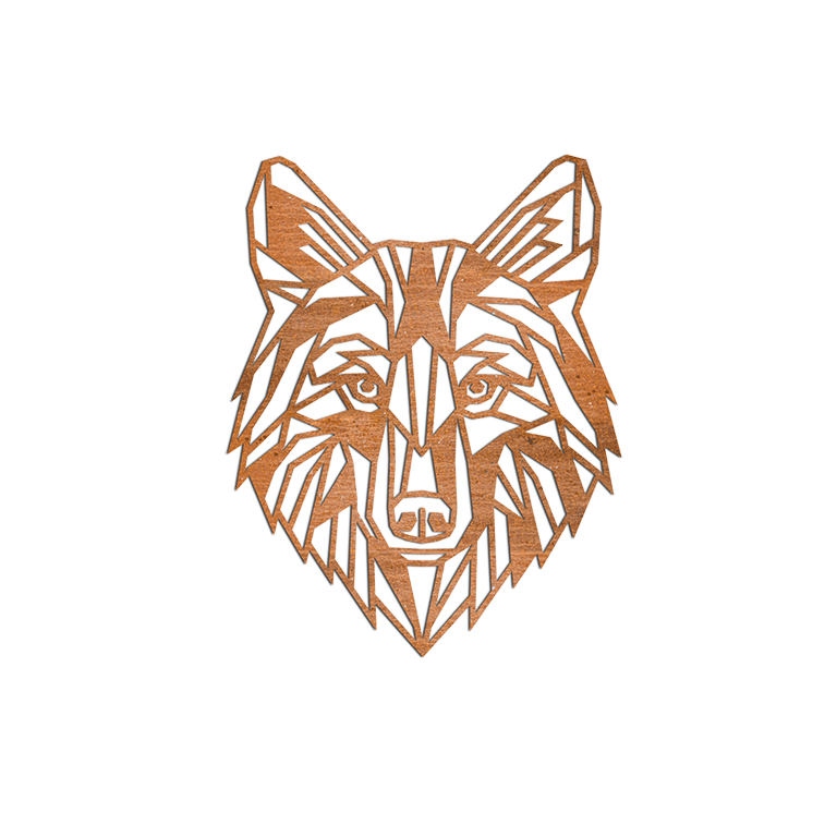 Lobo Decoração de paredes em aço corten 1.0