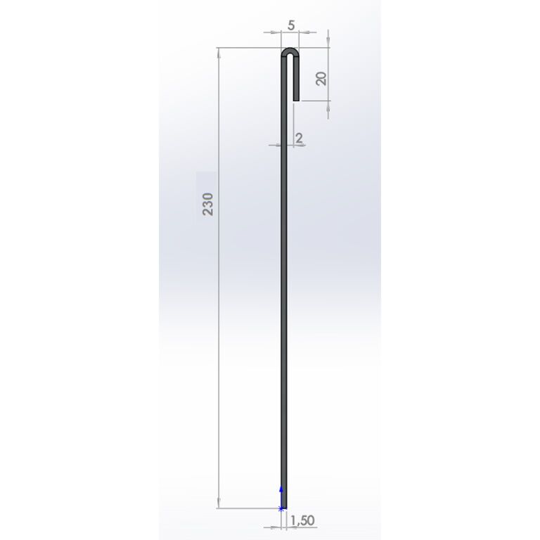 Borda achatada em aço corten 23 cm (comprimento 240 cm)