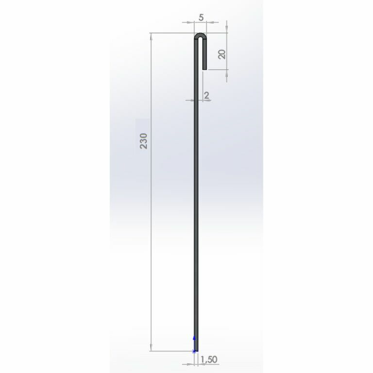 Borda achatada em aço corten 23 cm (comprimento 150 cm)