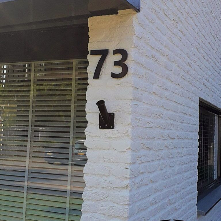 Número de casa em aço inoxidável preto 0 - 15 cm