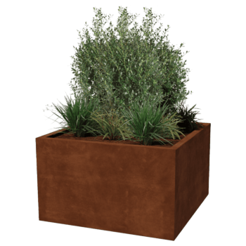 Floreira soldada em aço corten Montana 100 x 100 x 60 cm