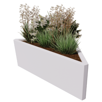 Floreira em aço - Triângulo isósceles - 112,2 x 60,5 x 40 cm - RAL9005 fosco (preto) - Sem placa de base