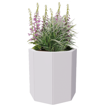 Floreira em aço - Octógone - 48,3 x 48,3 x 70 cm - Outra cor RAL - Com placa de base - Com rodas