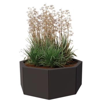 Floreira em aço - Octógone - 72,4 x 72,4 x 80 cm - Outra cor RAL - Com placa de base - Com rodas