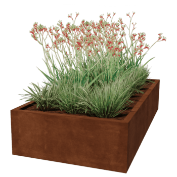 Floreira soldada em aço corten Montana 200 x 100 x 40 cm