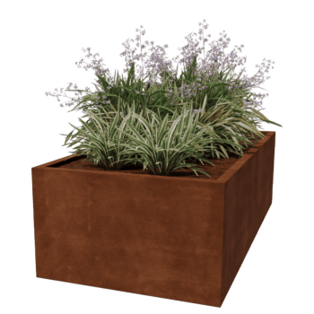 Floreira soldada em aço corten Montana 200 x 100 x 60 cm