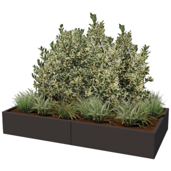 Floreira XXL em aço - Retângulo - 200 x 100 x 40 cm - Outra cor RAL - Sem placa de base