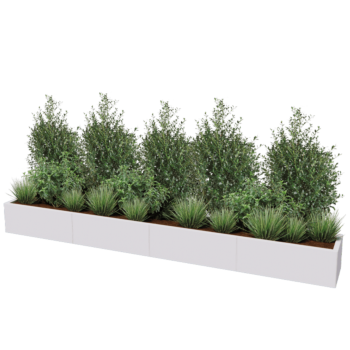 Floreira XXL em aço - Retângulo - 320 x 40 x 40 cm - Outra cor RAL - Sem placa de base