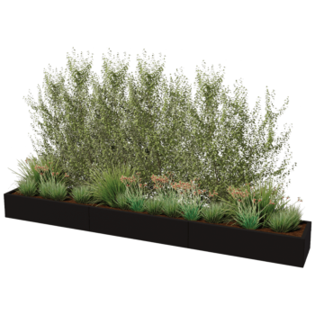 Floreira XXL em aço - Retângulo - 360 x 50 x 40 cm - Outra cor RAL - Sem placa de base