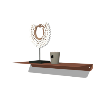 Prateleira de parede em aço com revestimento em forma de L 60 x 20 cm