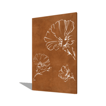 Papoila aço corten 120 x 6 x 190 cm