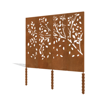 Conjunto completo de árvore de painéis em aço Corten 240 x 6 x 190 cm