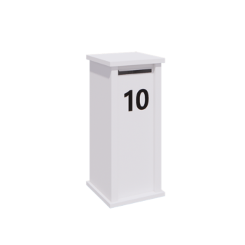 Caixa de correio em aço - Arizona S - 40 x 40 x 100 cm - RAL9010 fosco (branco)