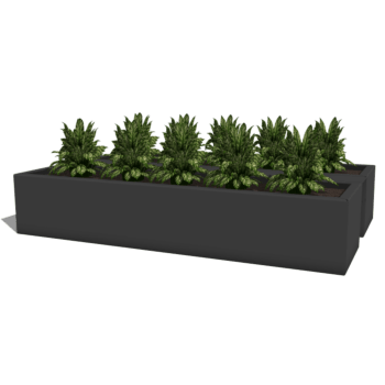 Floreira para varanda em aço com revestimento em pó 80 cm