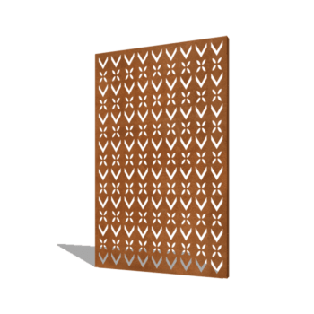 Padrão de telhado composição aço corten 1 120 x 6 x 190 cm