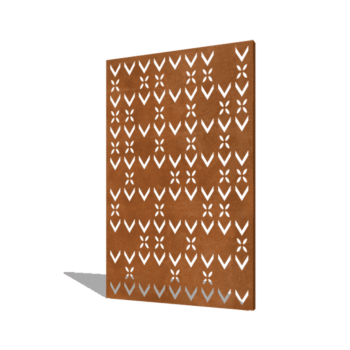 Padrão de telhado composição aço corten 3 120 x 6 x 190 cm