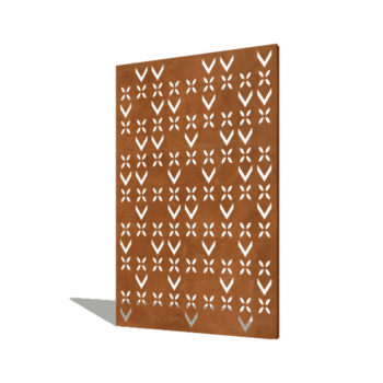 Padrão de telhado composição aço corten 5 120 x 6 x 190 cm