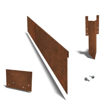 Conjunto completo de borda achatada em aço corten de 13 cm por 15 metros