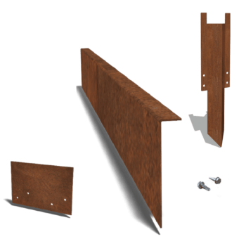 Conjunto completo de borda fixa em aço corten de 22 cm por 15 metros