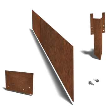 Conjunto completo de borda reta em aço corten de 15 cm por 15 metros