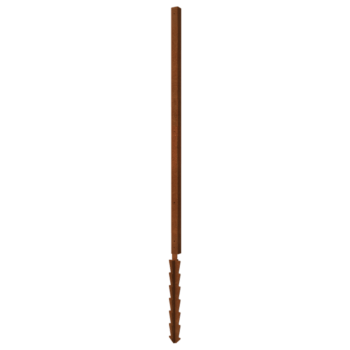 Suporte estaca canto em aço corten com 190 x 6 x 6 cm