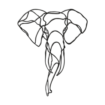 Decoração de parede em metal - Elefante 1.0 Large - 100 x 80,1 cm