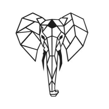 Decoração de parede em metal - Elefante 2.0 Large - 92,8 x 80 cm