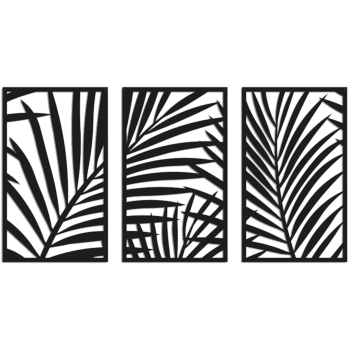 Decoração de parede em metal - Fetos 3 partes Large - 100 x 188,7 cm