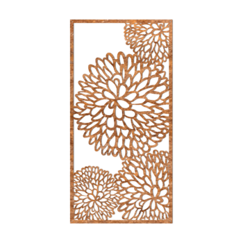 Decoração de parede em aço corten - Flor 2.0 Large - 100 x 50,2 cm