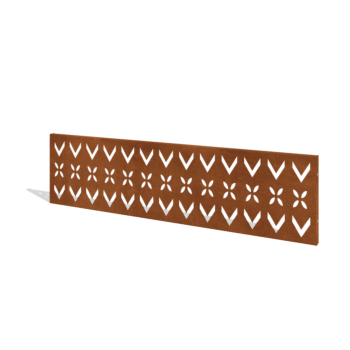 Vedação em aço corten H painel V 180 x 47,5 cm