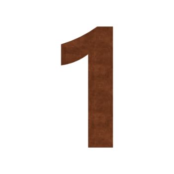 Número de casa em aço corten 1 - 30 cm