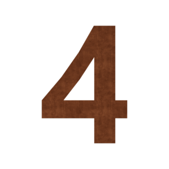 Número de casa em aço corten 4 - 15 cm