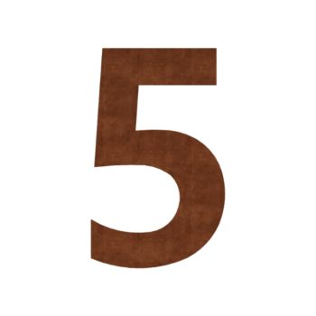 Número de casa em aço corten 5 - 15 cm