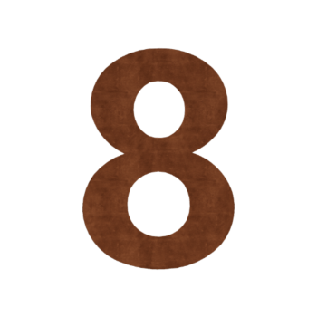 Número de casa em aço corten 8 - 30 cm