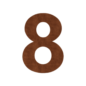 Número de casa em aço corten 8 - 50 cm