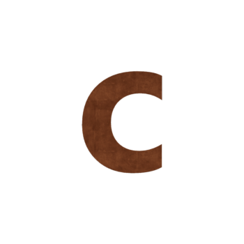 Número de casa em aço corten c - 10 cm