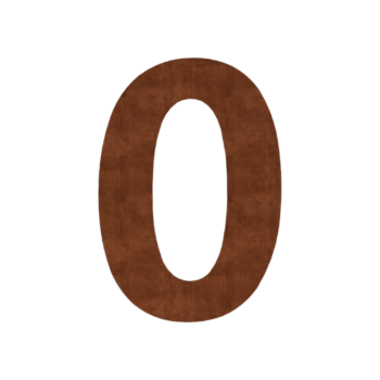 Número de porta em aço corten 0 - 10,4 x 15 cm - Autocolante