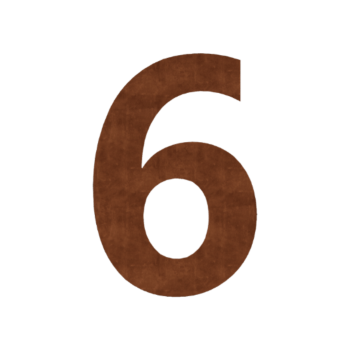 Número de porta em aço corten 6 - 10,1 x 15 cm - Autocolante