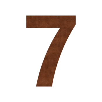 Número de porta em aço corten 7 - 10,5 x 15 cm - Autocolante