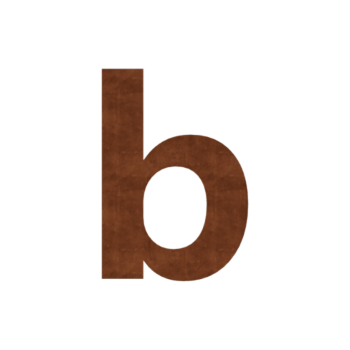 Número de porta em aço corten B - 9,9 x 15 cm - Autocolante
