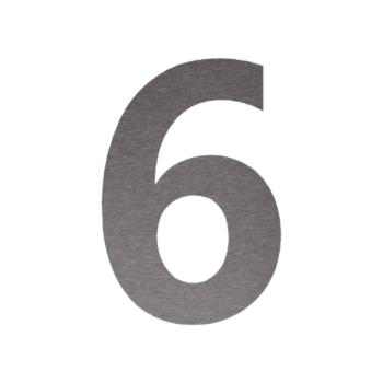 Número de porta em aço inoxidável 6 - 33,6 x 50 cm - Escovado