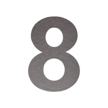Número de porta em aço inoxidável 8 - 34,2 x 50 cm - Escovado