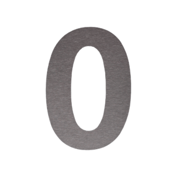 Número de porta em aço inoxidável 0 - 10,4 x 15 cm - Autocolante